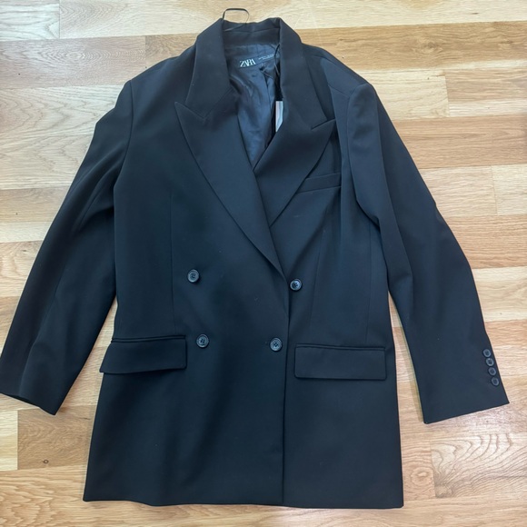 NWT Zara black oversized double breasted blazer - Picture 7 of 7